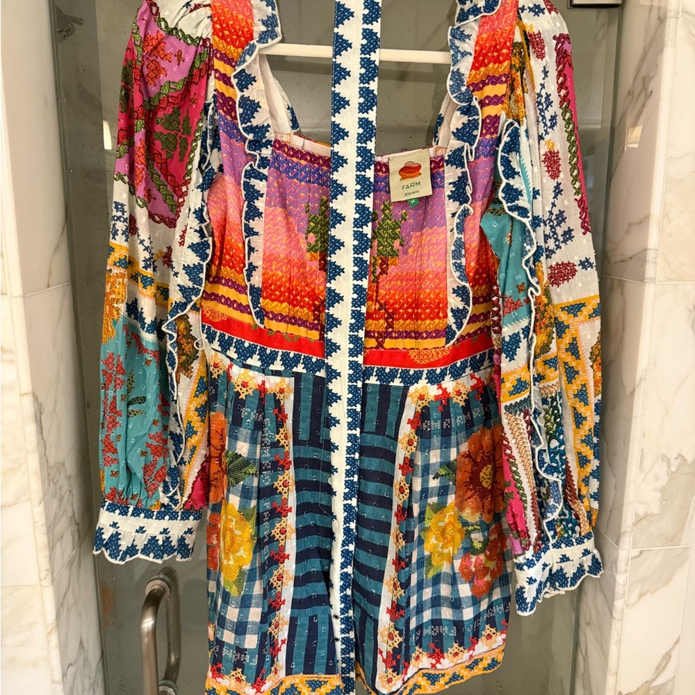 Farm Rio Stitches romper size M - Picture 2 of 2